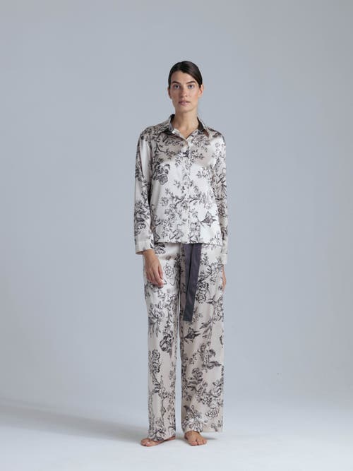 Alas Silk Long Sleeve Shirt In Gray