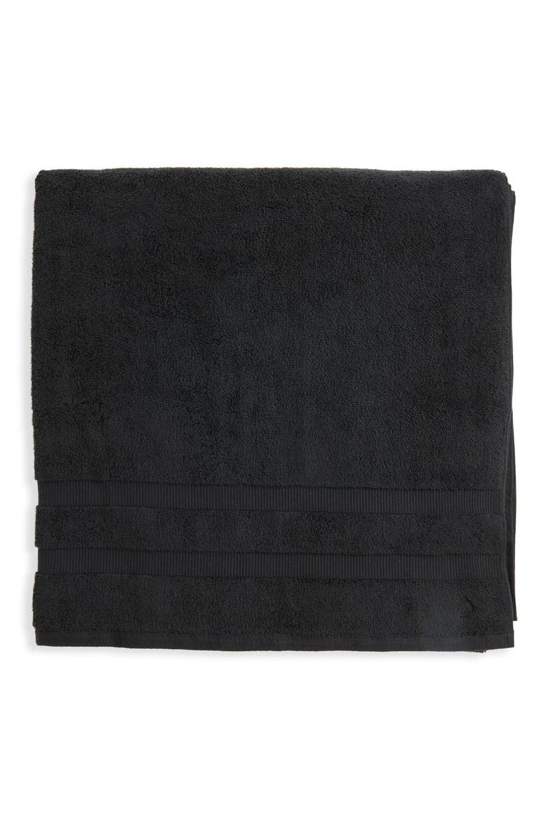 'chattam' stripe bath sheet, Main, color, BLACK