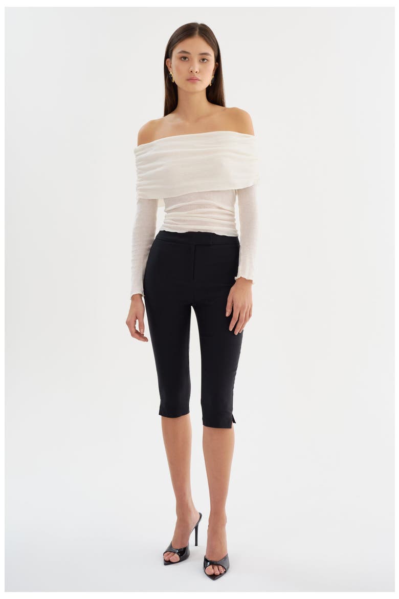 Celine | Stretch Twill Capri, Alternate, color, Black