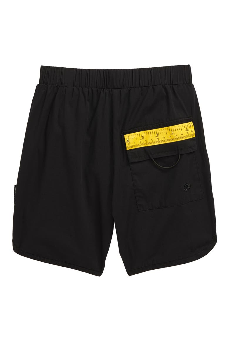 Measuring Band Swim Trunks, Alternate, color, BLACK