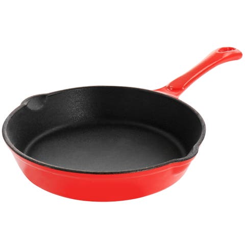 Enameled Round 8 Inch PreSeasoned Cast Iron Frying Pan