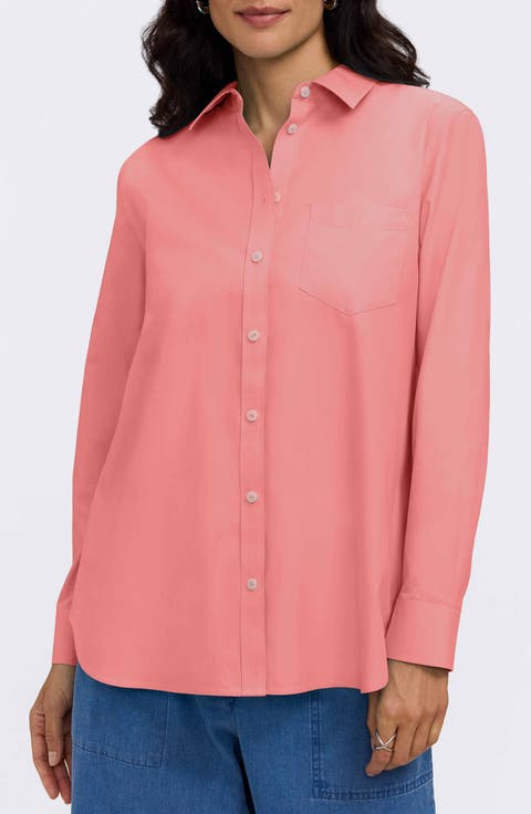 Non-Iron Boyfriend Button-Up Shirt