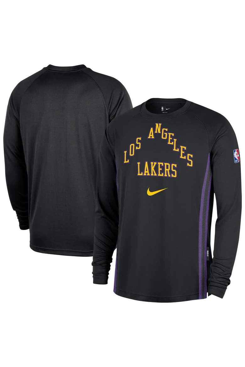 Men's Nike  Black Los Angeles Lakers 2025/26 City Edition Authentic Pregame Dri-FIT Long Sleeve Shooting T-Shirt, Main, color, Black