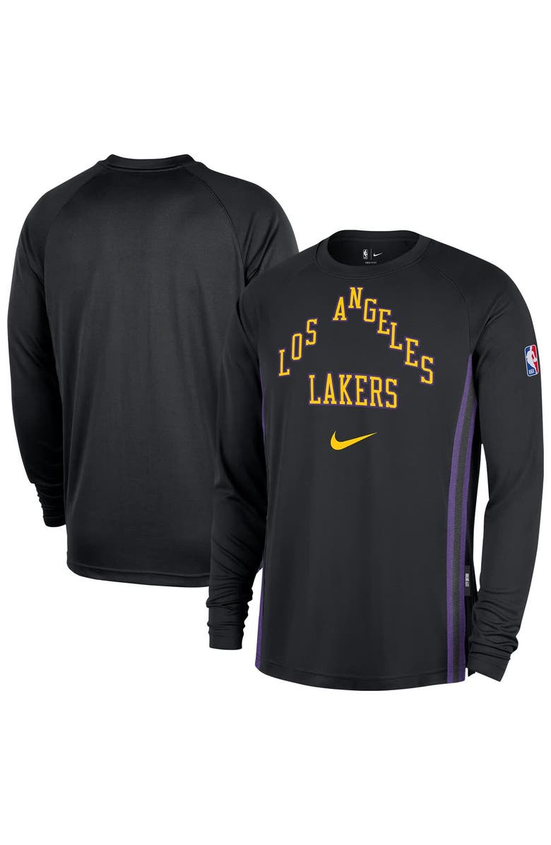 Nike Men's Nike Black Los Angeles Lakers 2025/26 City Edition Authentic Pregame Dri-FIT Long Sleeve Shooting T-Shirt, Main, color, Black