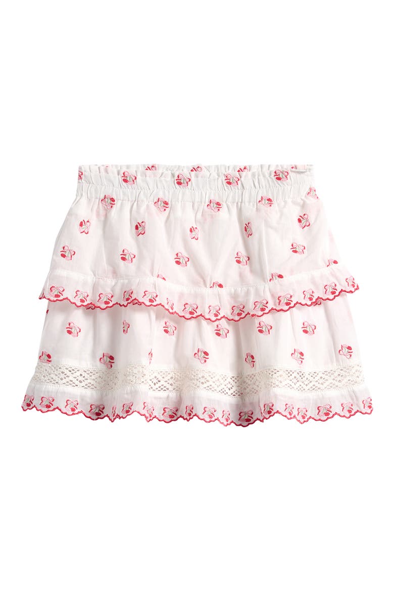 Kids' Tiered Ruffle Miniskort, Main, color, WHITE MULTI