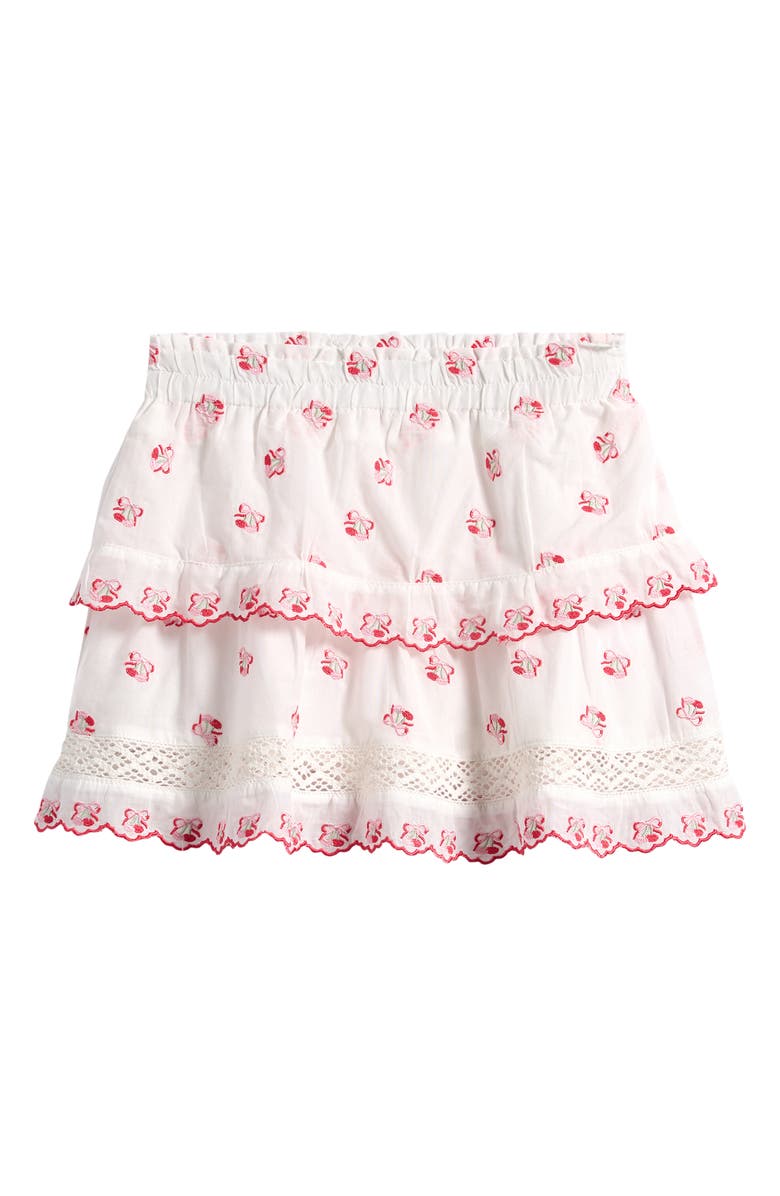 Vintage Havana Kids' Tiered Ruffle Miniskort, Main, color, White Multi