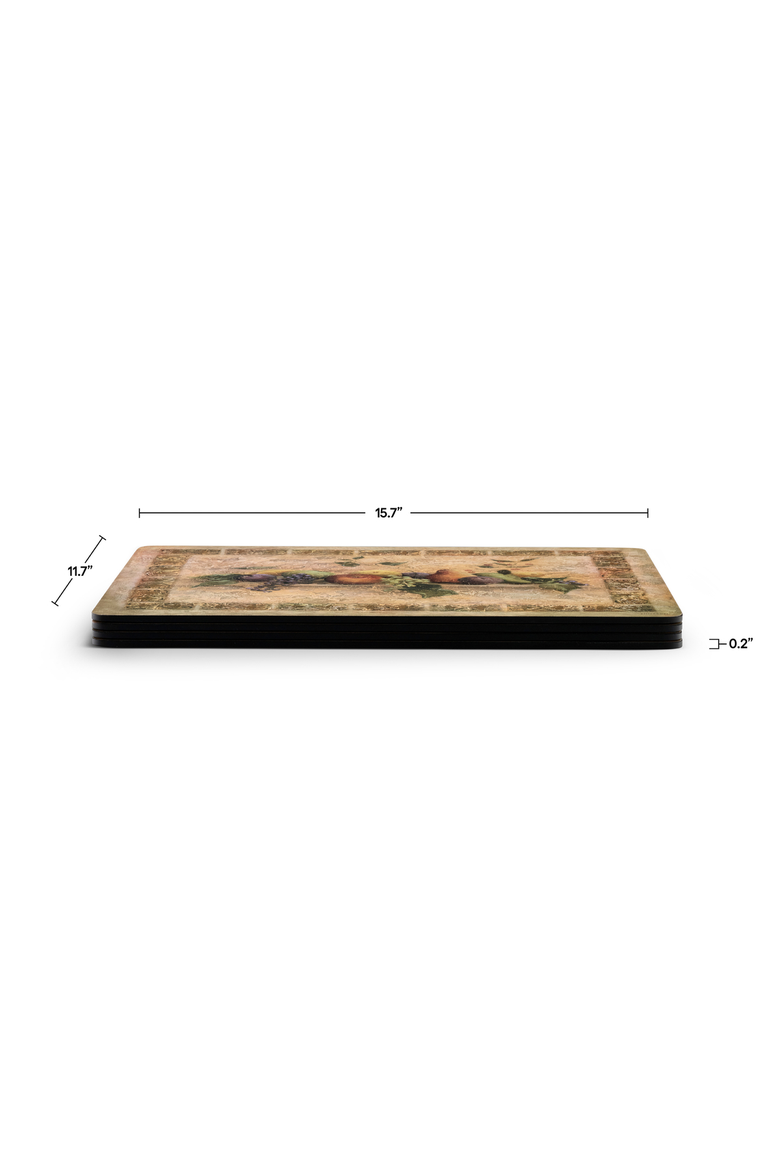 Tuscan Palette Set of 4 Cork Back Placemats, Alternate, color, Beige