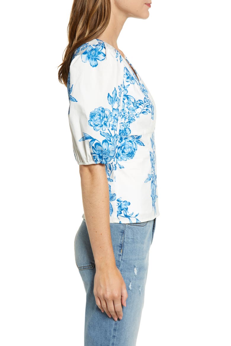 Puff Sleeve Top, Alternate, color, BLUE AIR MED BOUQUET