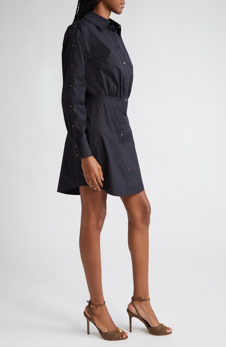 Veronica Beard Rae Button Long Sleeve Mini Shirtdress, Alternate, color, 