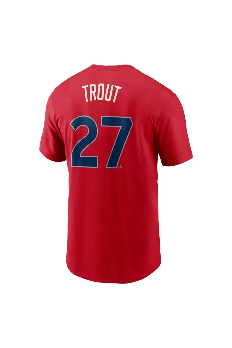 Men's Nike Mike Trout Red Los Angeles Angels City Connect Name & Number T-Shirt, Alternate, color, Red