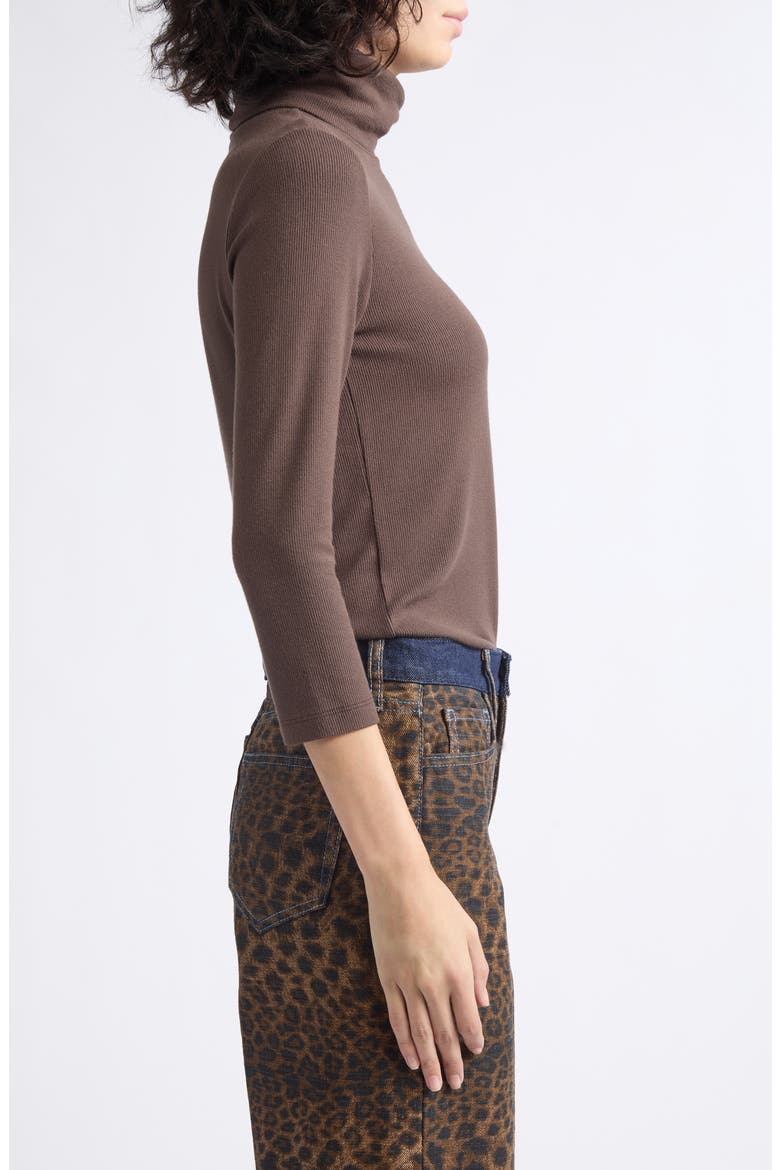 Aja Turtleneck Top, Alternate, color, DARK JAVA/ GOLD