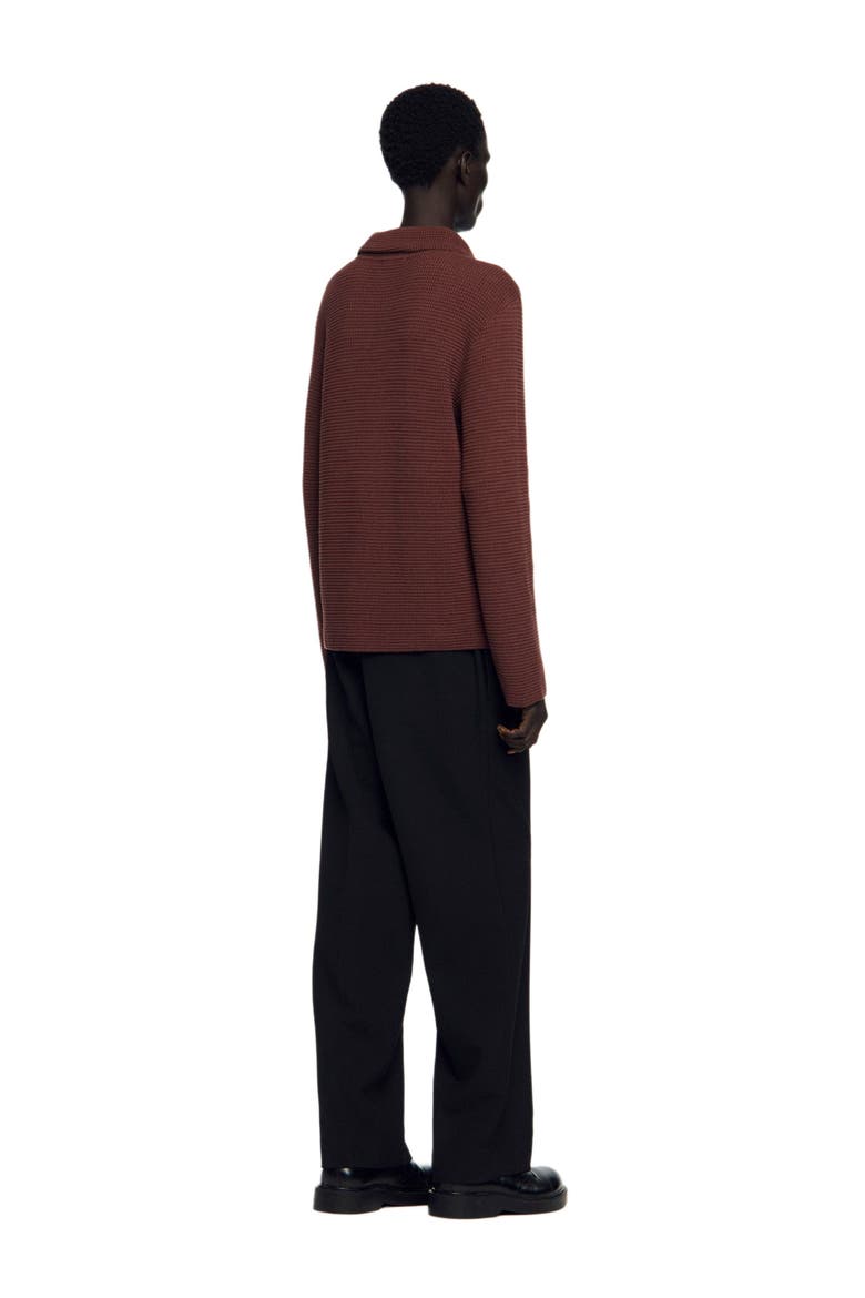 Waffle-knit shirt, Alternate, color, Chocolate