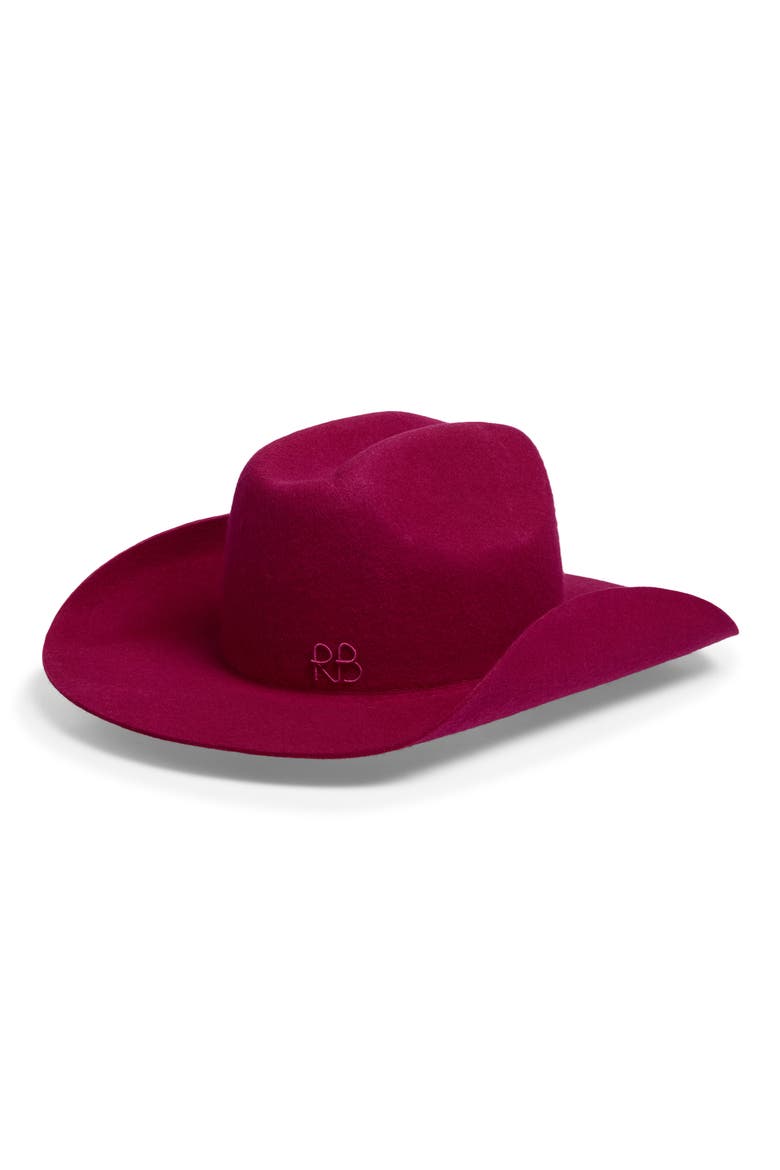 Monogram Embroidered Cowboy Hat, Main, color, PINK