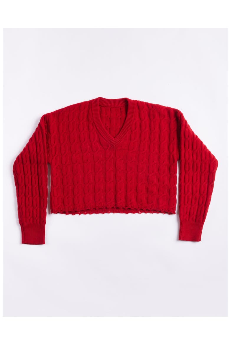 Cotton Knit Sweater, Main, color, Red