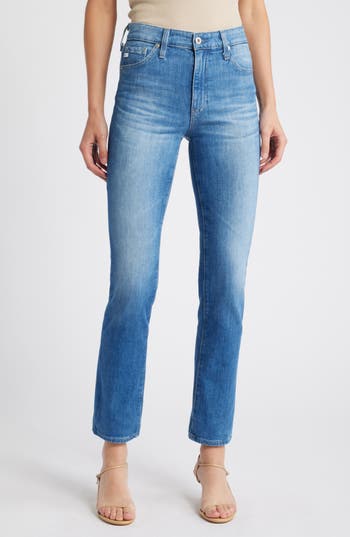 Shop Ag Mari Mid Rise Slim Straight Leg Jeans
