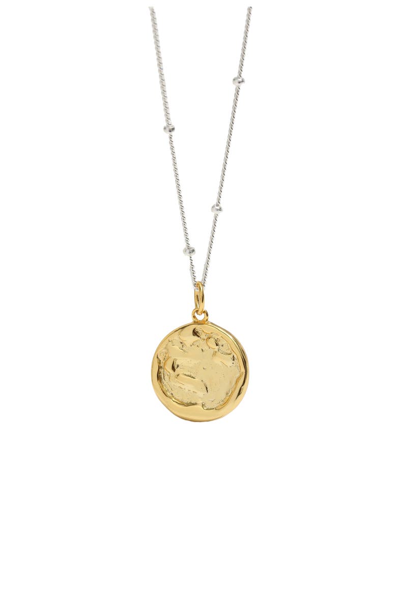 Classicharms Vermeil Molten Round Disc Pendant Necklace, Main, color, 
