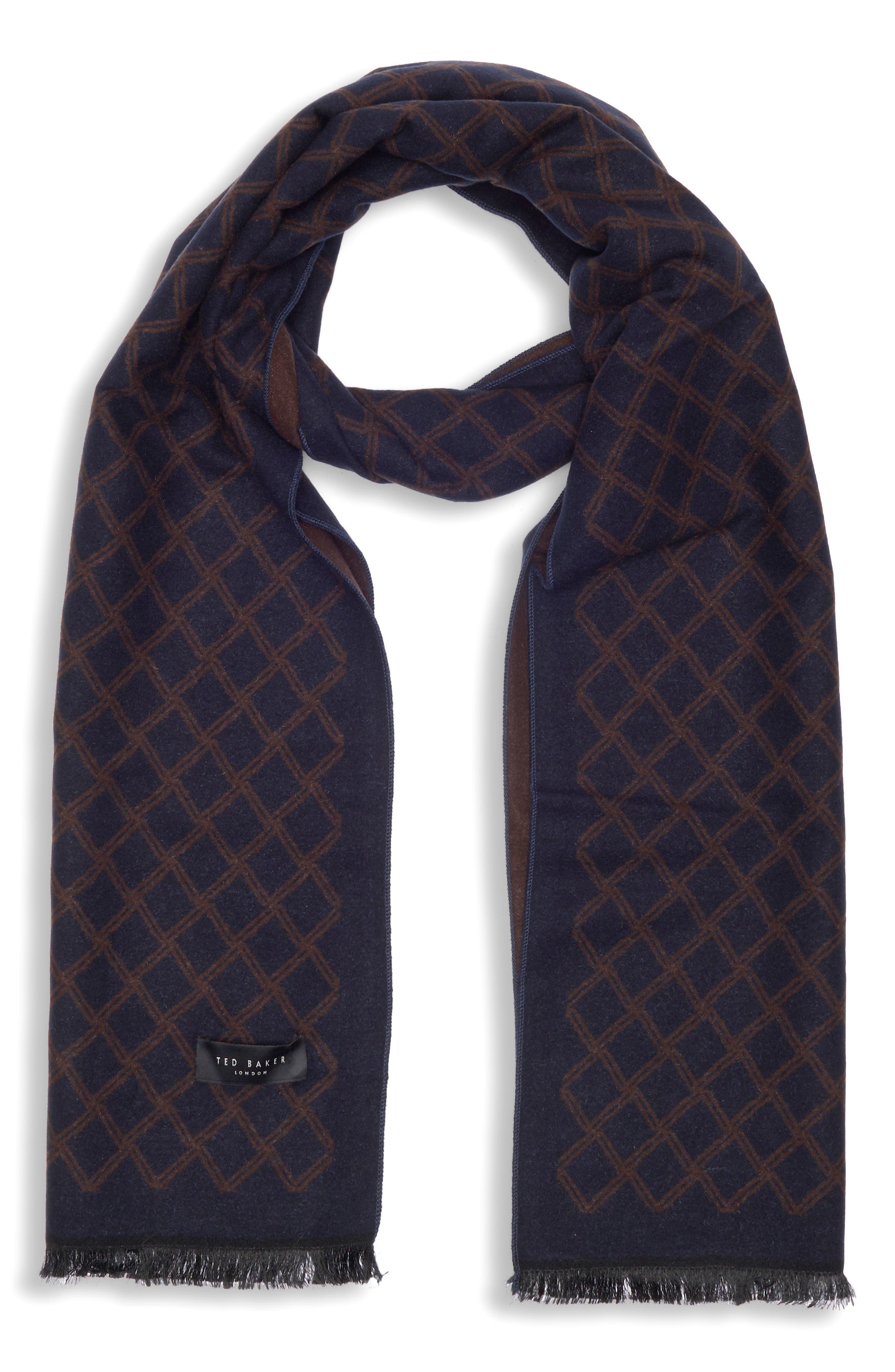 Ted Baker London Diamond Lattice Silk Reversible Scarf