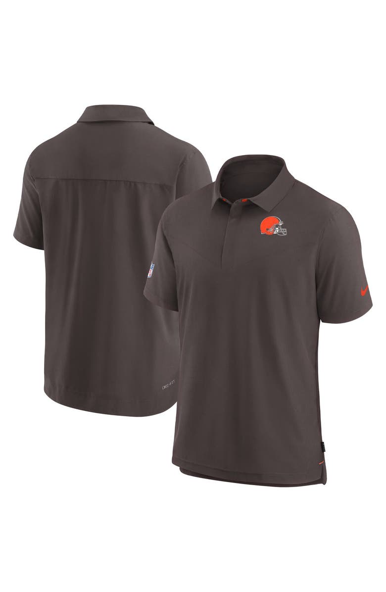 Nike Men's Nike Brown Cleveland Browns Sideline Lockup Performance Polo, Main, color, 
