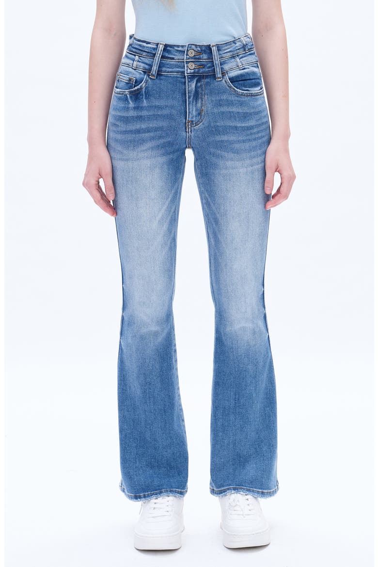 High Waist Flare Jeans, Main, color, MEDIUM BLUE