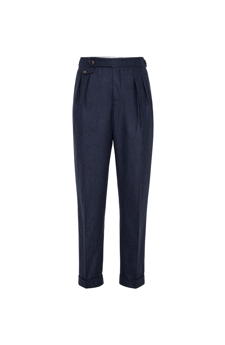 Brunello Cucinelli Flannel tailor fit trousers, Main, color, Night
