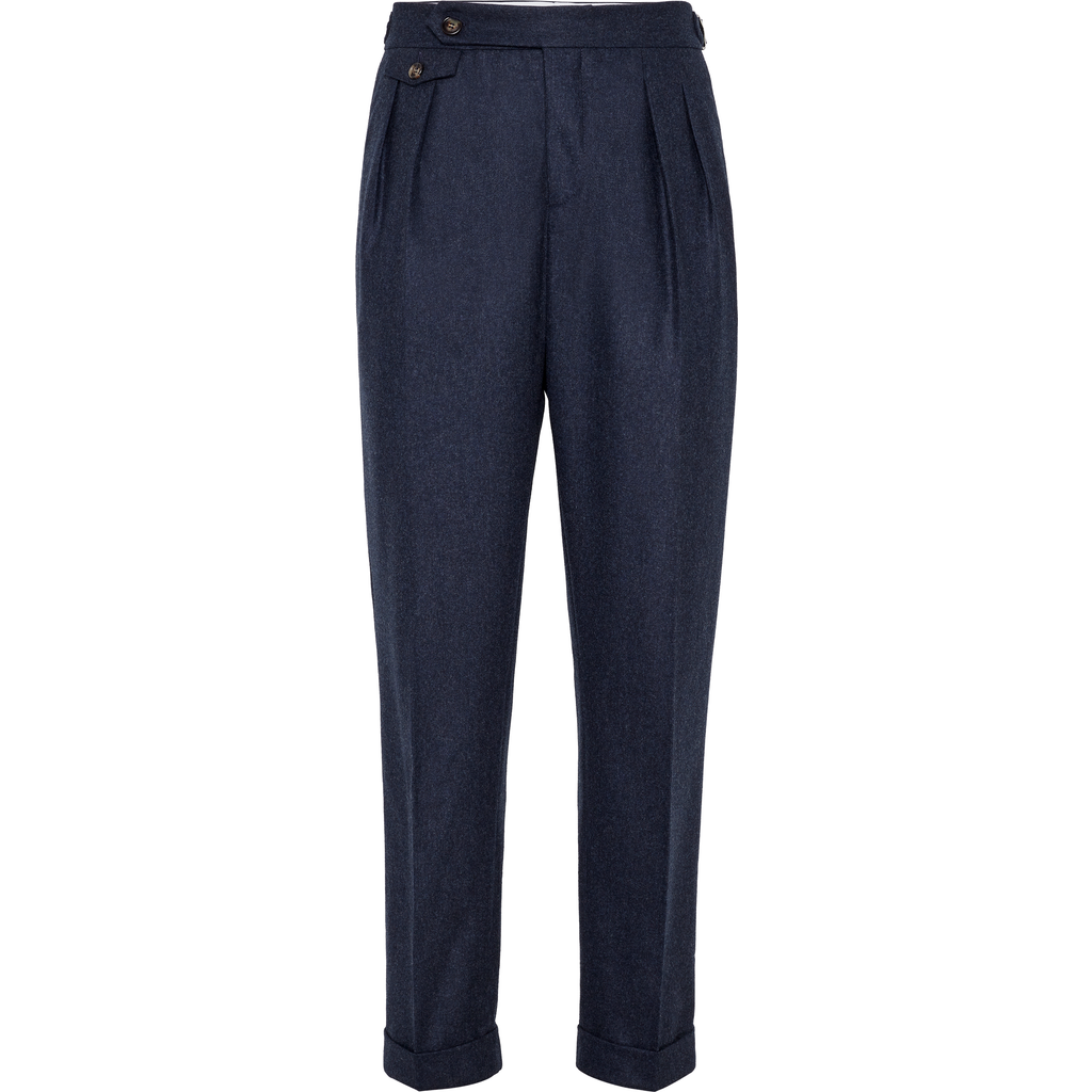 Brunello Cucinelli Linen Pants In Blue