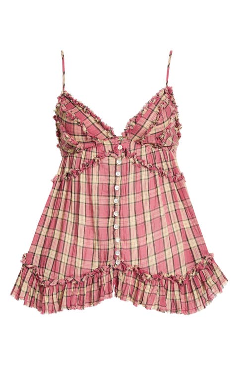 Clara Mix Print Ruffle Trim Top