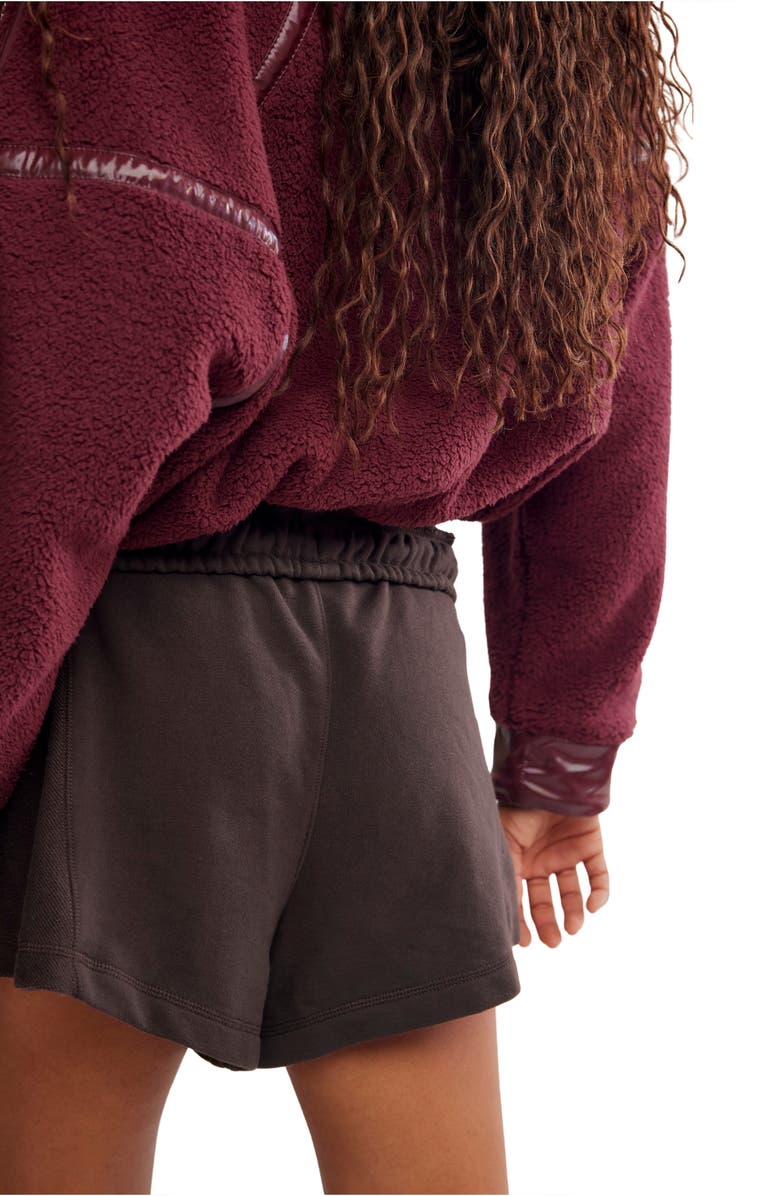 Free People High Press High Rise Cotton Shorts, Alternate, color, Chocolate