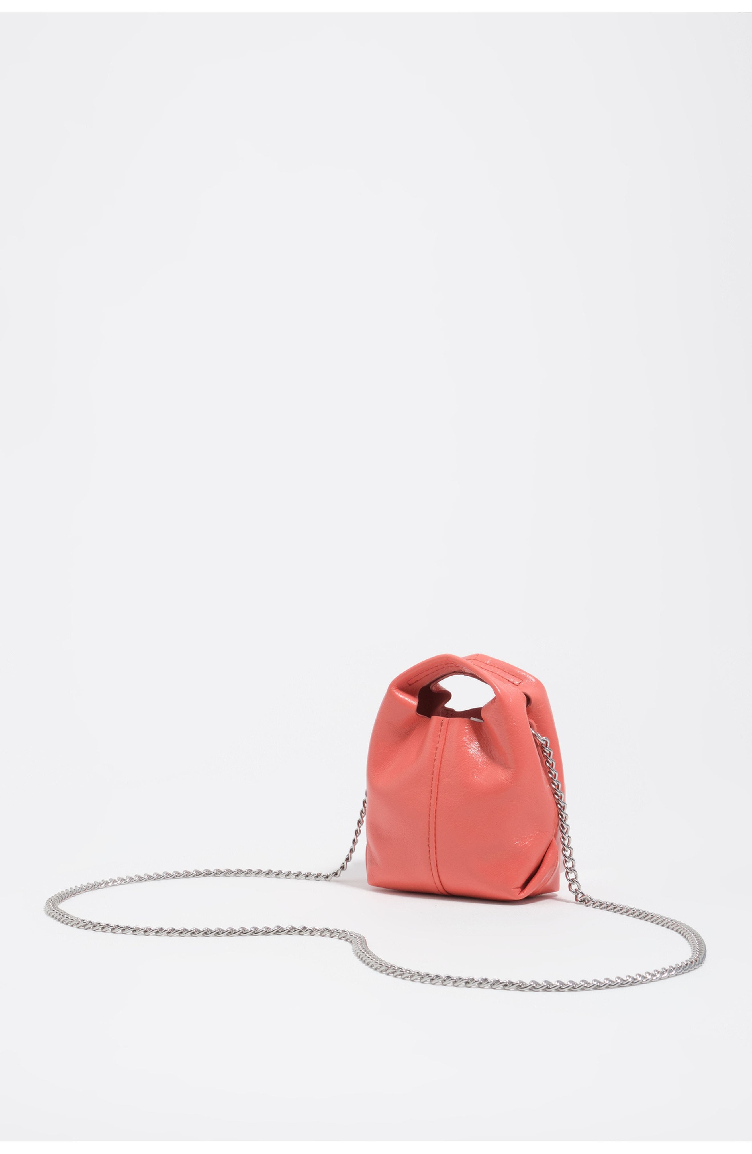 Bimba y Lola Micro Leather Paper Bag, Alternate, color, Coral