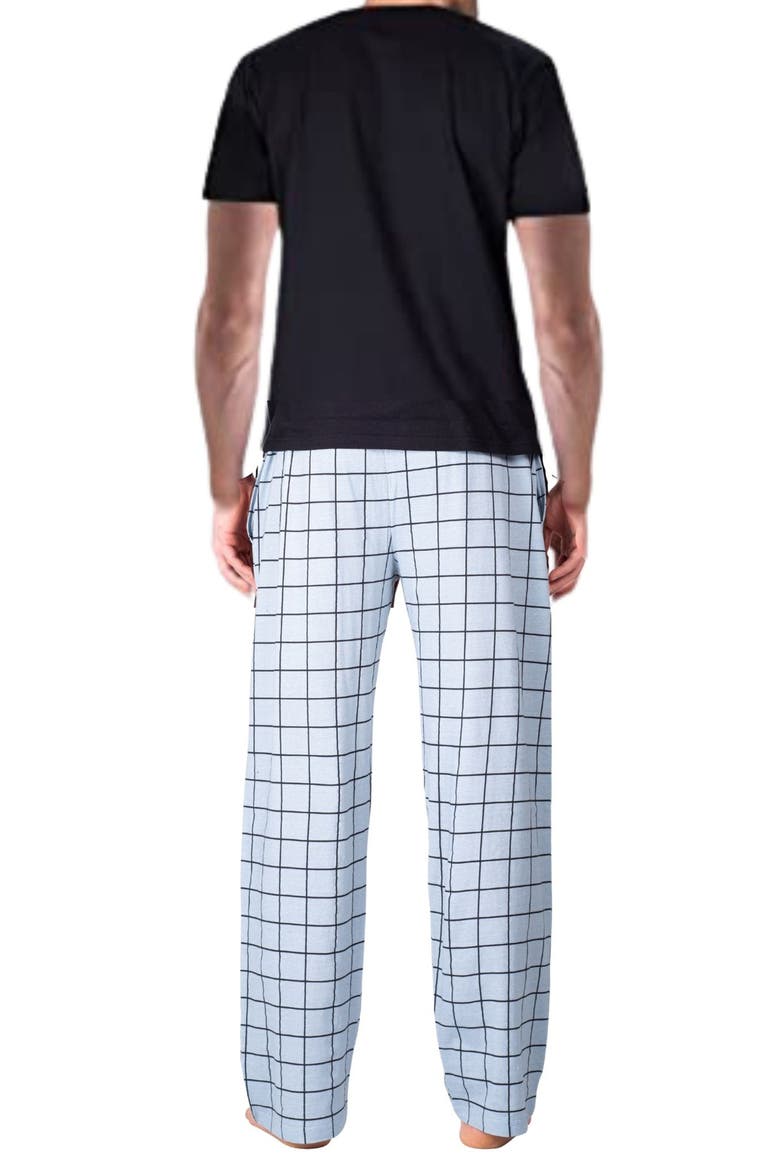 Knit Brushed Grid Flannel Pajamas, Alternate, color, WINDOWPANE