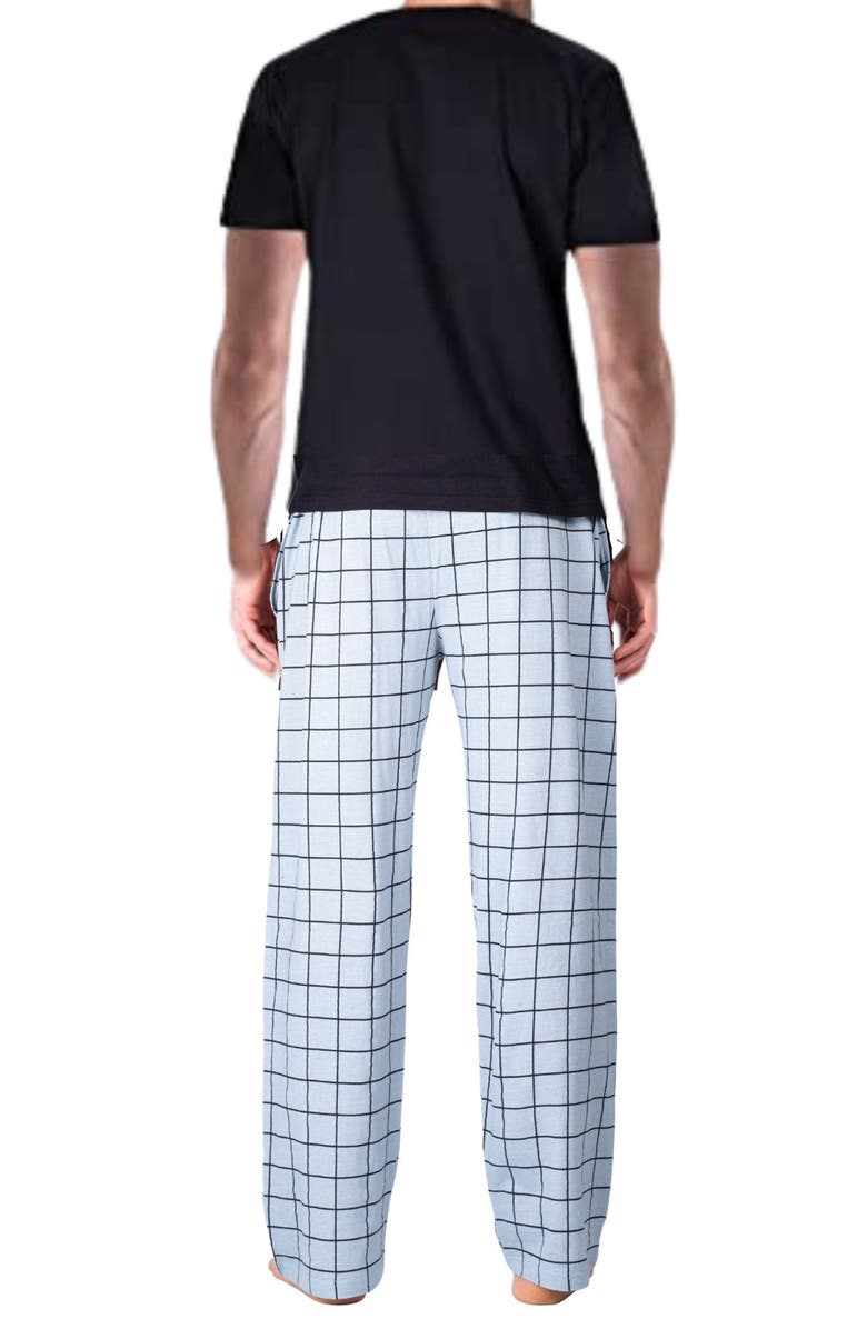 SLEEPHERO Knit Brushed Grid Flannel Pajamas, Alternate, color, Windowpane