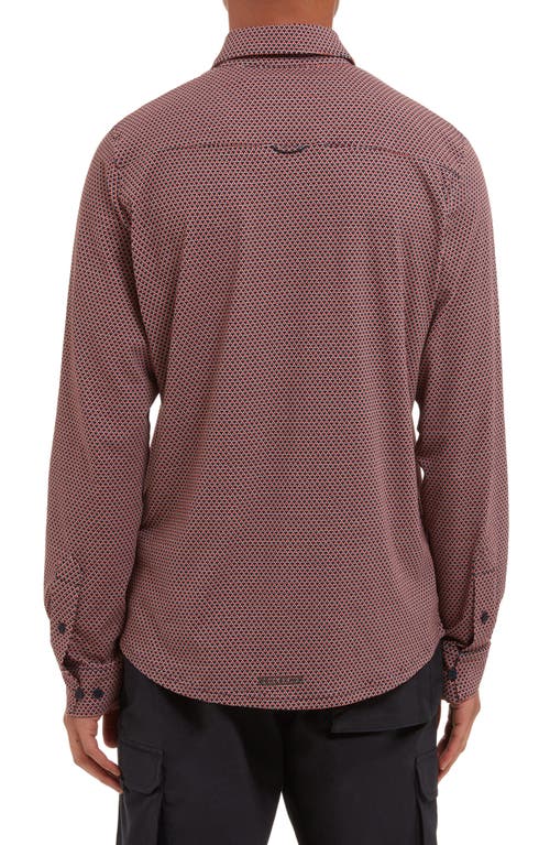 Sealskinz Halvergate Stretch Organic Cotton Button-up Shirt In Navy/red