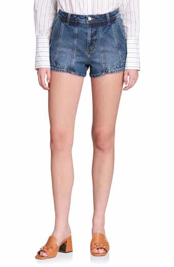 Avec Les Filles Layered Hem Denim Shorts