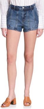 Avec Les Filles Layered Hem Denim Shorts