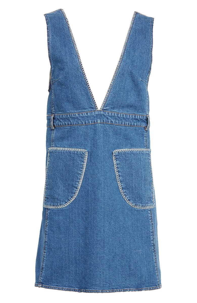 See by Chloé Denim Overall Dress, Alternate, color, 