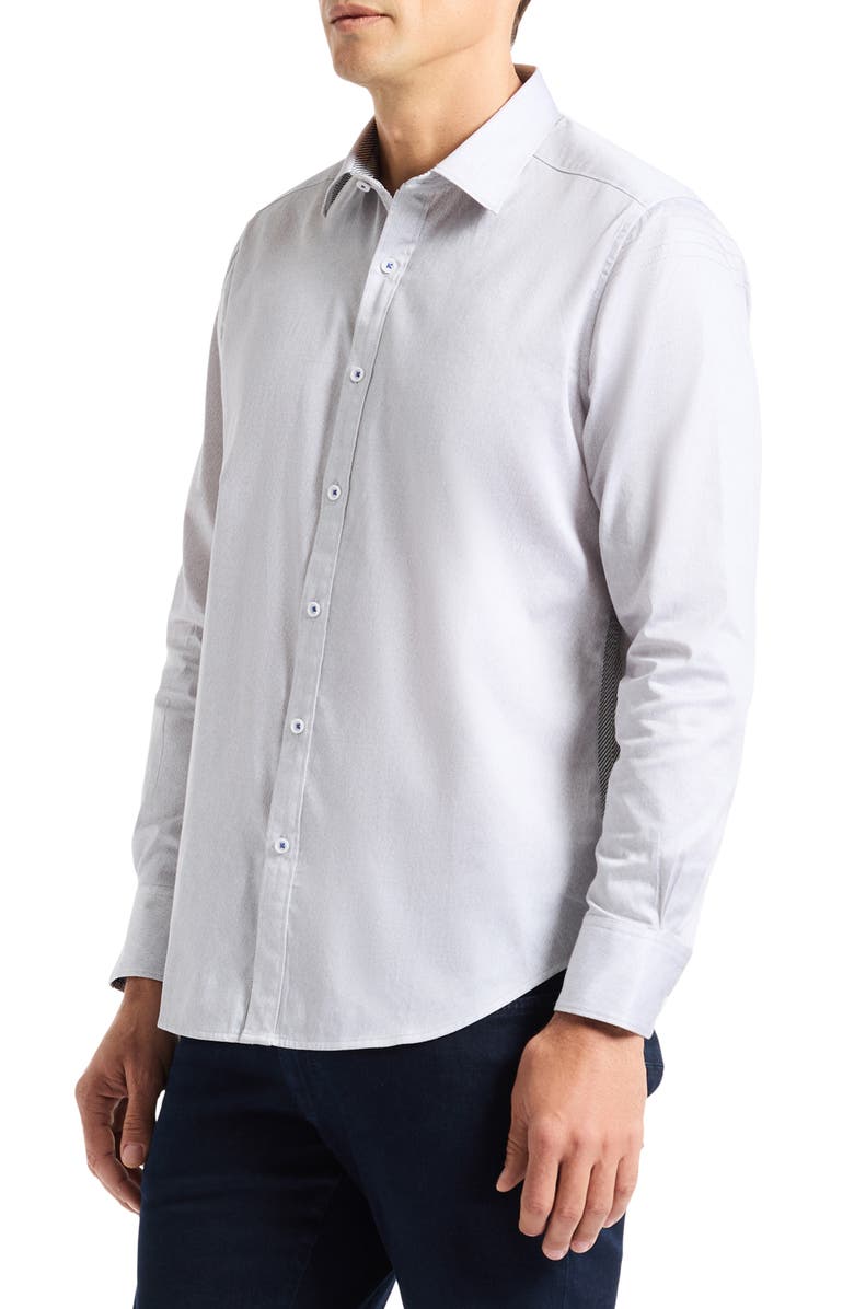 Robert Graham Chase Long Sleeve Button-Up Shirt, Alternate, color, Light Grey