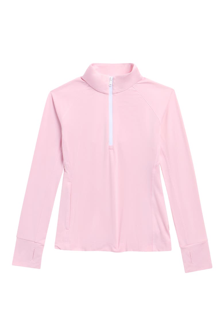 Kids' Stretch Jersey Half Zip Pullover, Main, color, GARDEN PINK