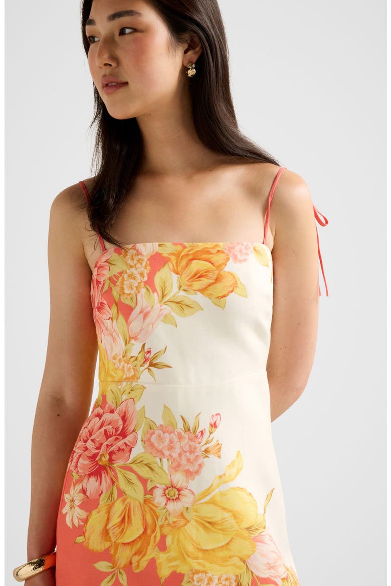 Sinclair Tie Strap Minidress, Alternate, color, MERCIA FLORAL