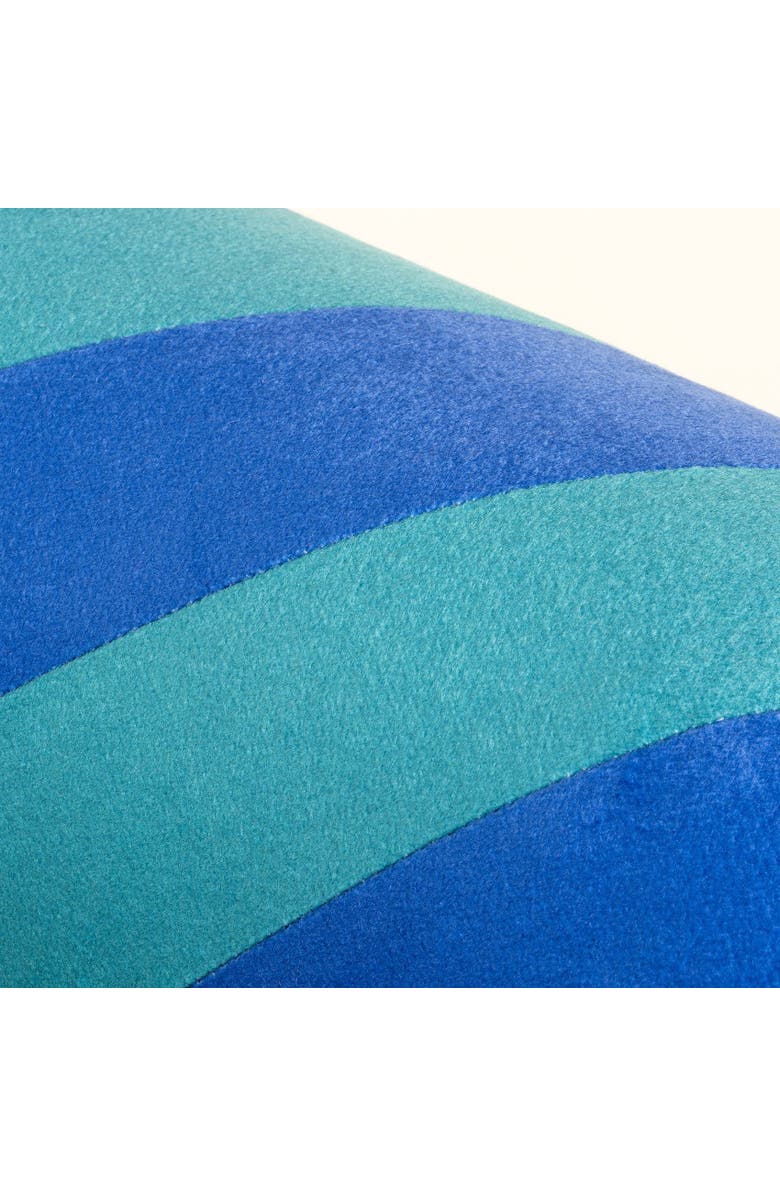 Zsa Zsa Zsu Hansi Bias-Cut Ruffled 100% Polyester Velvet Cushion 7X24 In, Alternate, color, Blue-Green