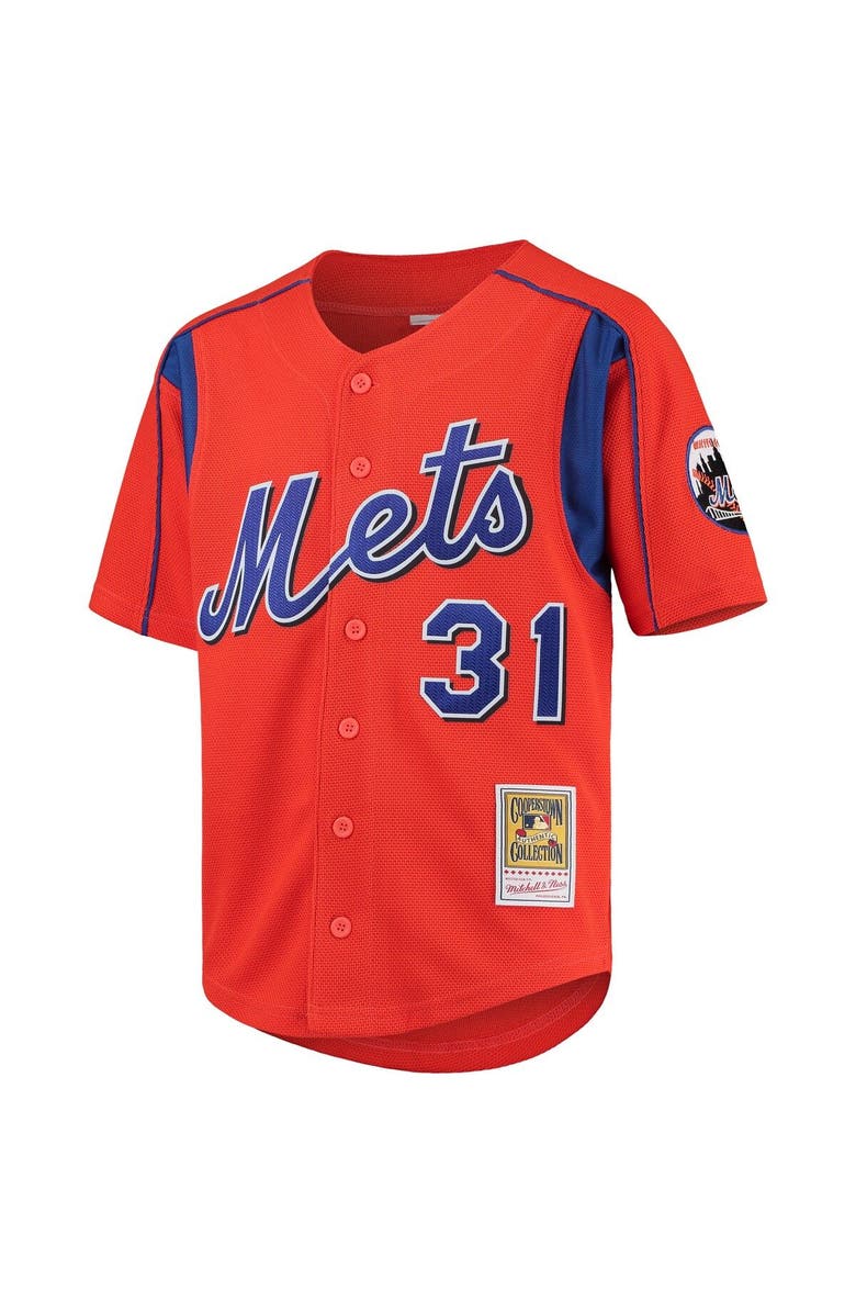 Mitchell & Ness Youth Mitchell & Ness Mike Piazza Orange New York Mets Cooperstown Collection Mesh Batting Practice Jersey, Alternate, color, 