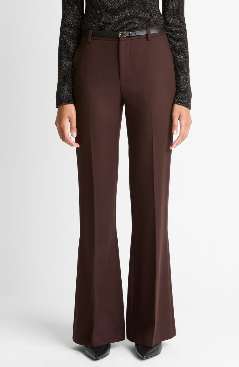 Vince Mid Rise Flare Pants, Main, color, Black Grape