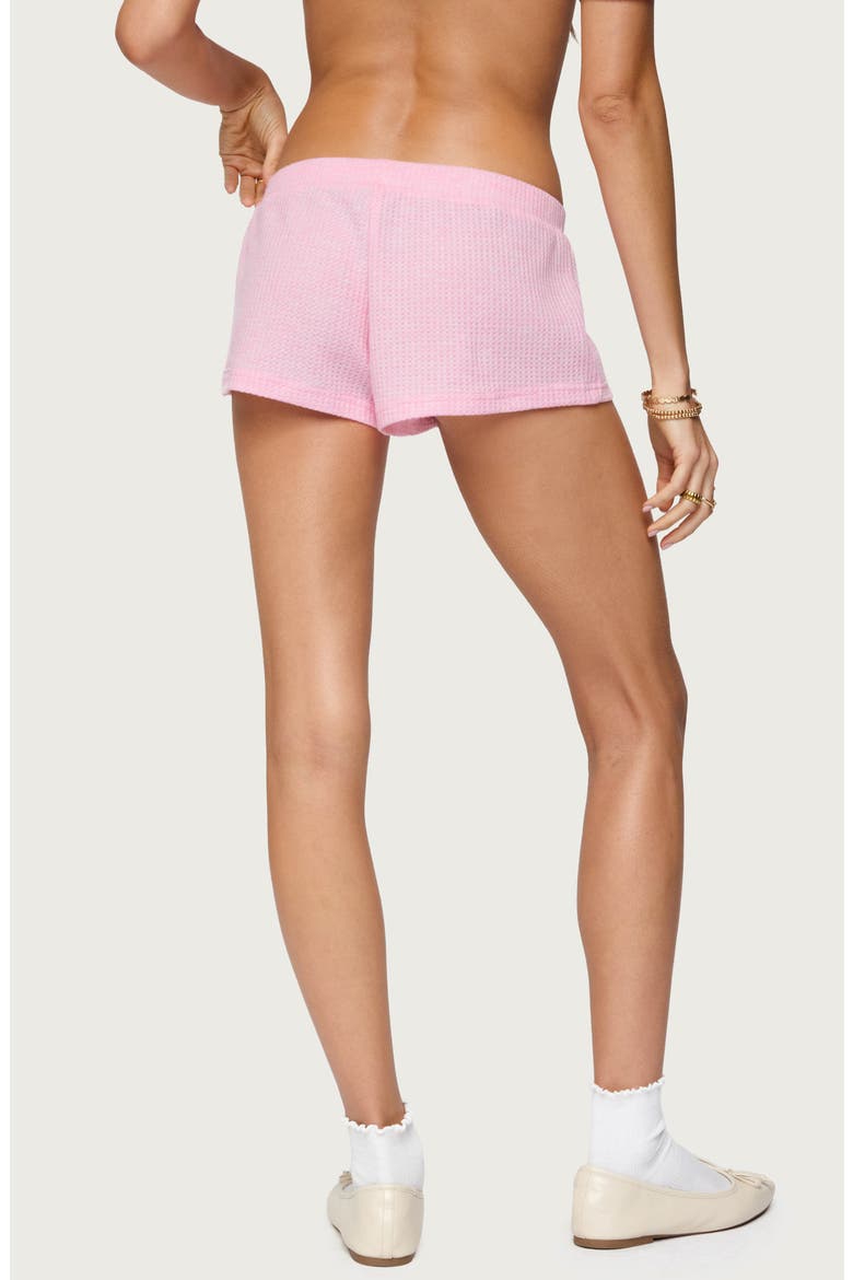 Teddy Waffle Knit Drawstring Shorts, Alternate, color, LIGHT-PINK