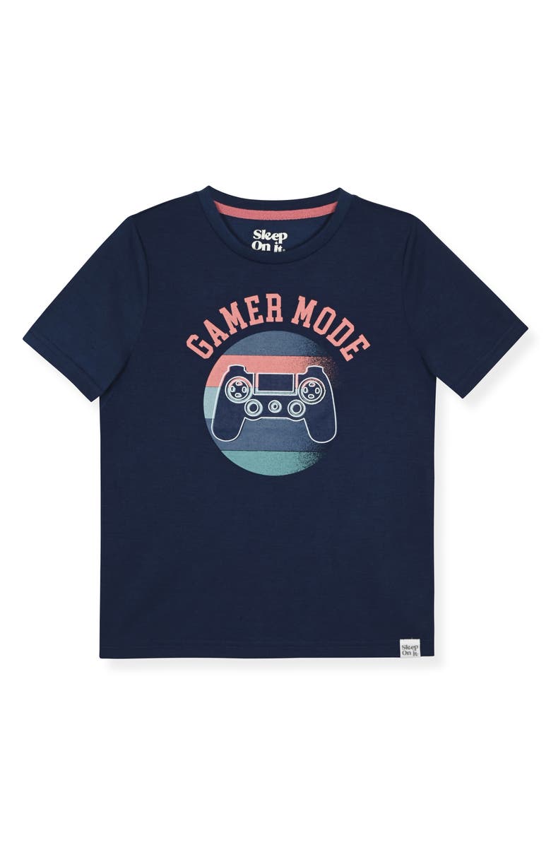 SLEEP ON IT Kids' Graphic T-Shirt & Pajama Shorts Set, Alternate, color, Navy