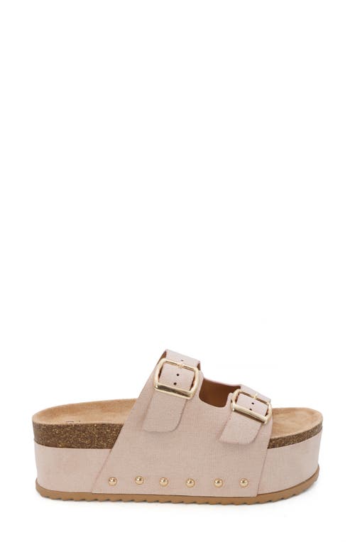 Yoki Camila Platform Slide Sandal In Beige