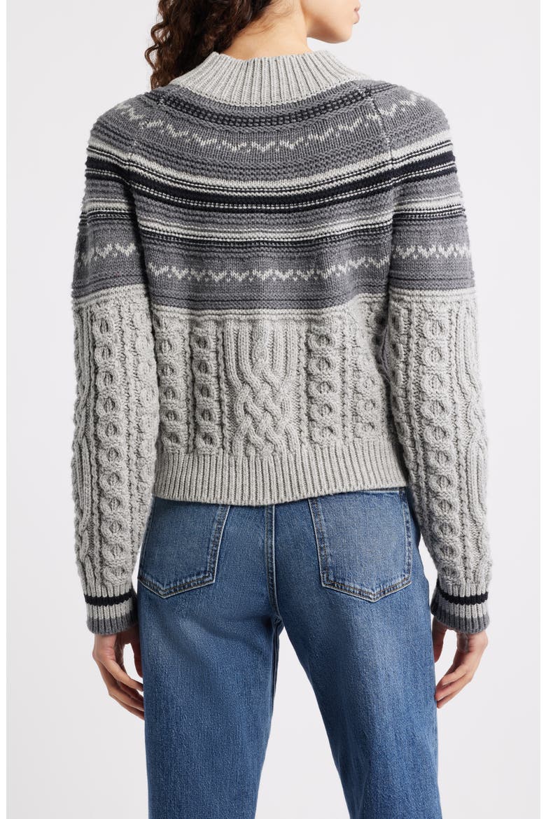 Ayana Fair Isle Mixed Stitch Sweater, Alternate, color, GREY MIST COMBO