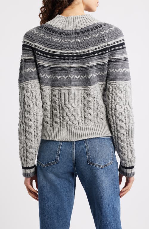 525 Ayana Fair Isle Mixed Stitch Sweater In Gray