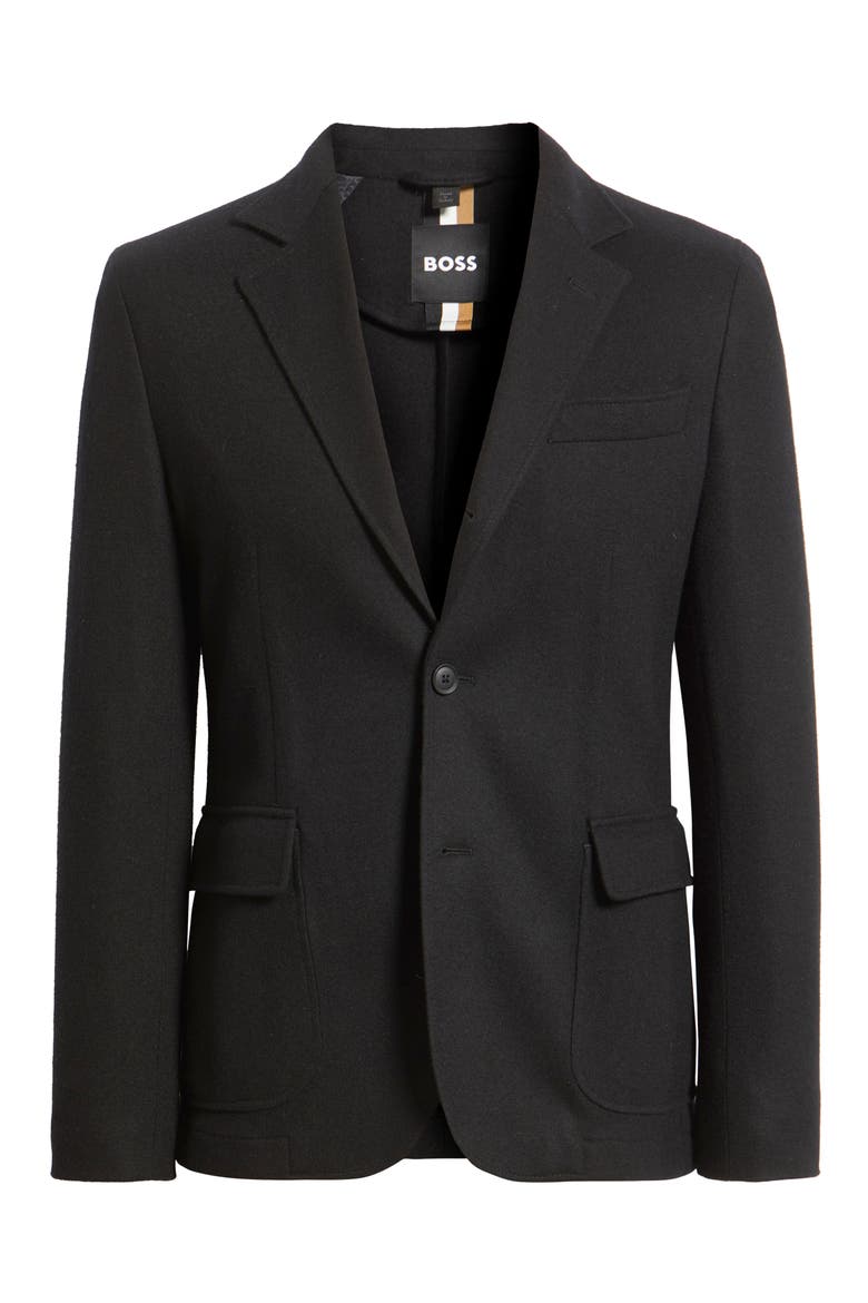 Hanry Slim Fit Felted Wool Blend Sport Coat, Alternate, color, BLACK