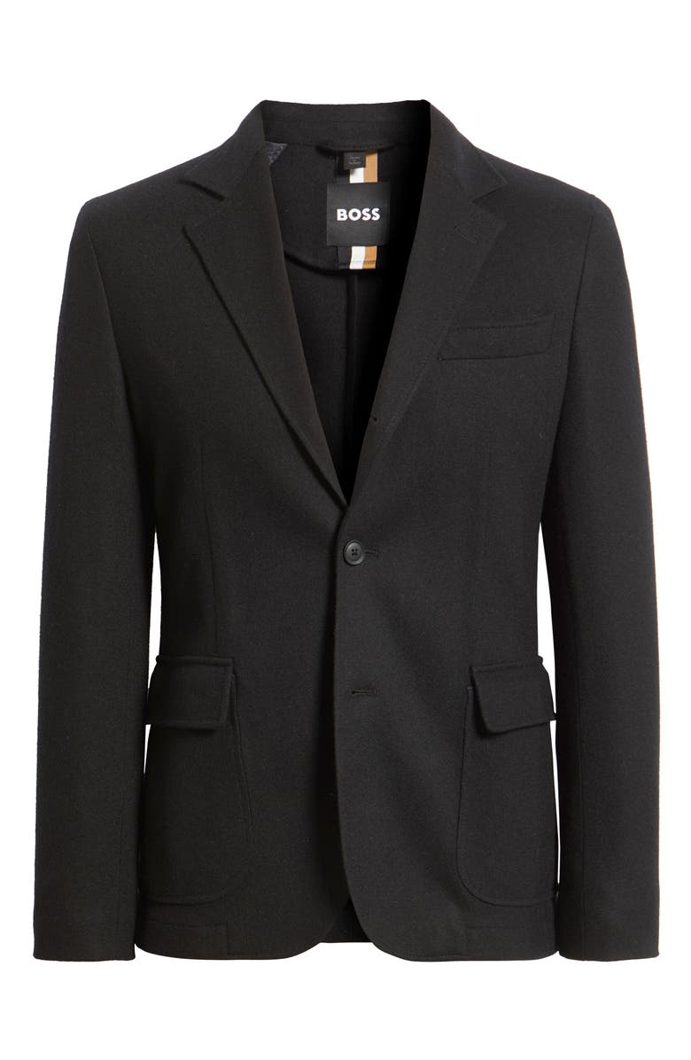 BOSS Hanry Slim Fit Felted Wool Blend Sport Coat, Alternate, color, Black