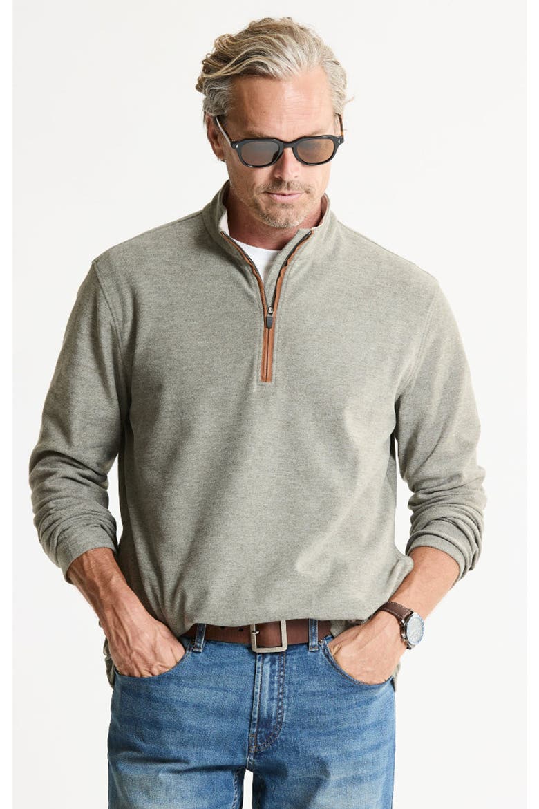 Ultra Soft Heather Pullover Quarter Zip, Main, color, OLIVE