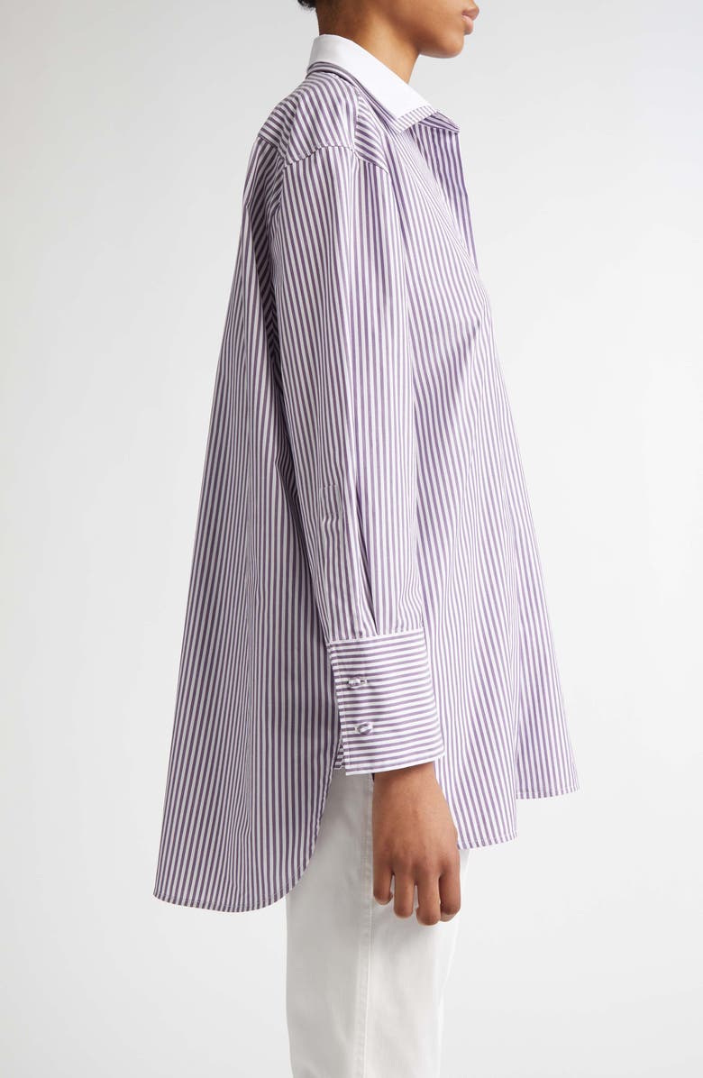 Max Mara Tubinga Stripe Stretch Cotton Button-Up Shirt, Alternate, color, 