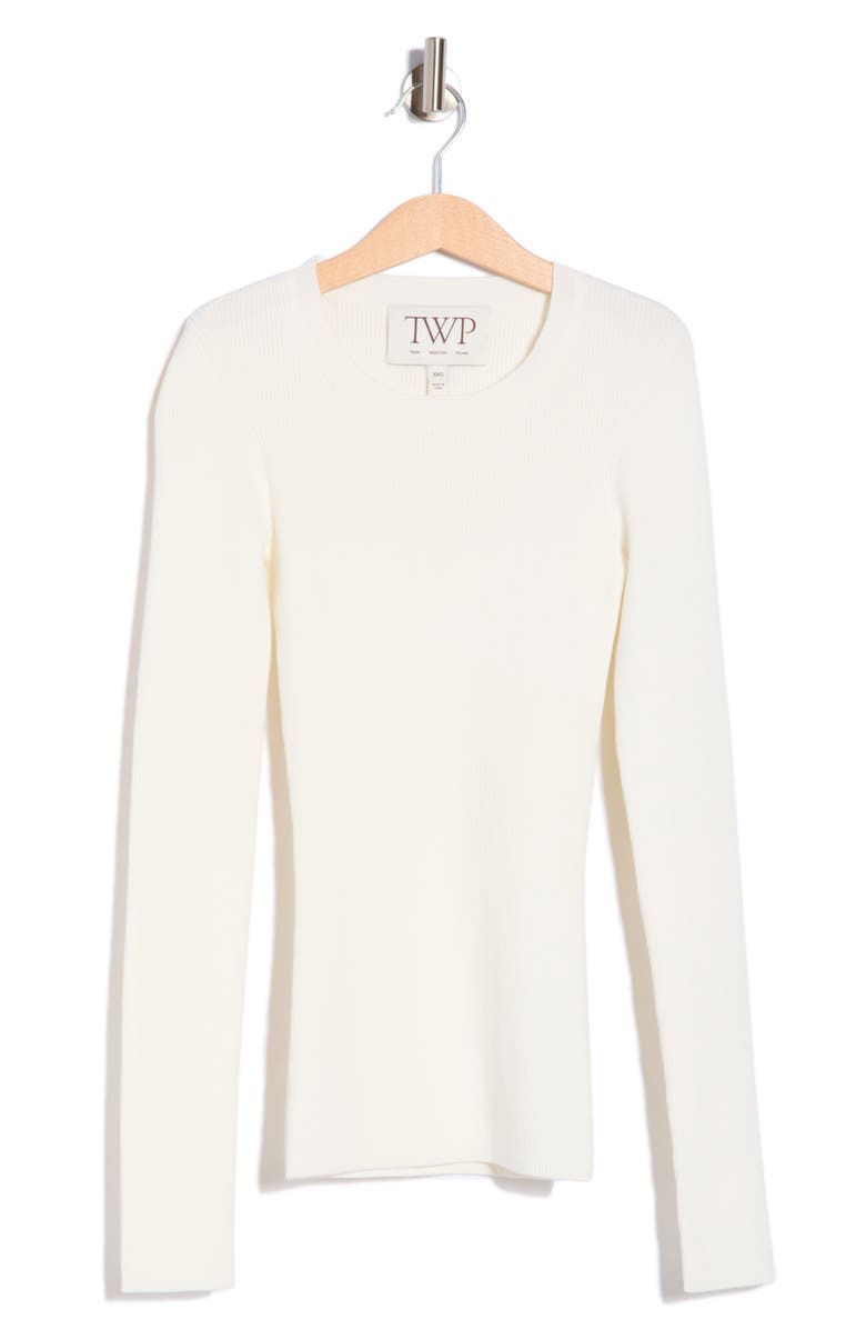 TWP Rib Knit Sweater, Main, color, Ivory